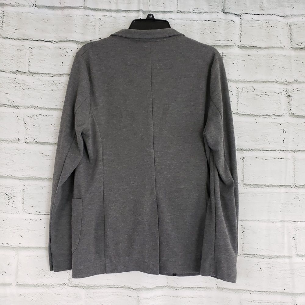 Zara Man Solid Gray Basic Textured Weave Collared… - image 2